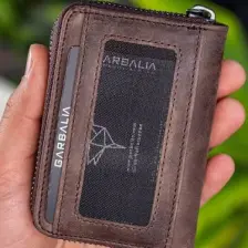 Garbalia Clovis Hakiki Deri Fermuar Kilitli Akordiyon Kartlık