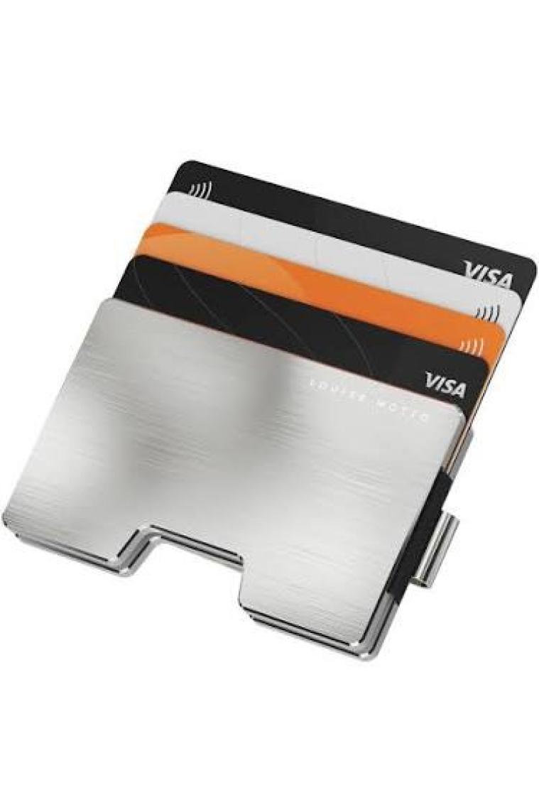 Louise Motto - Cardx - Detroit - Yeni Nesil Metal Cüzdan & Kartlık - Rfid, Çıkarılabilir Klips (Gümüş)