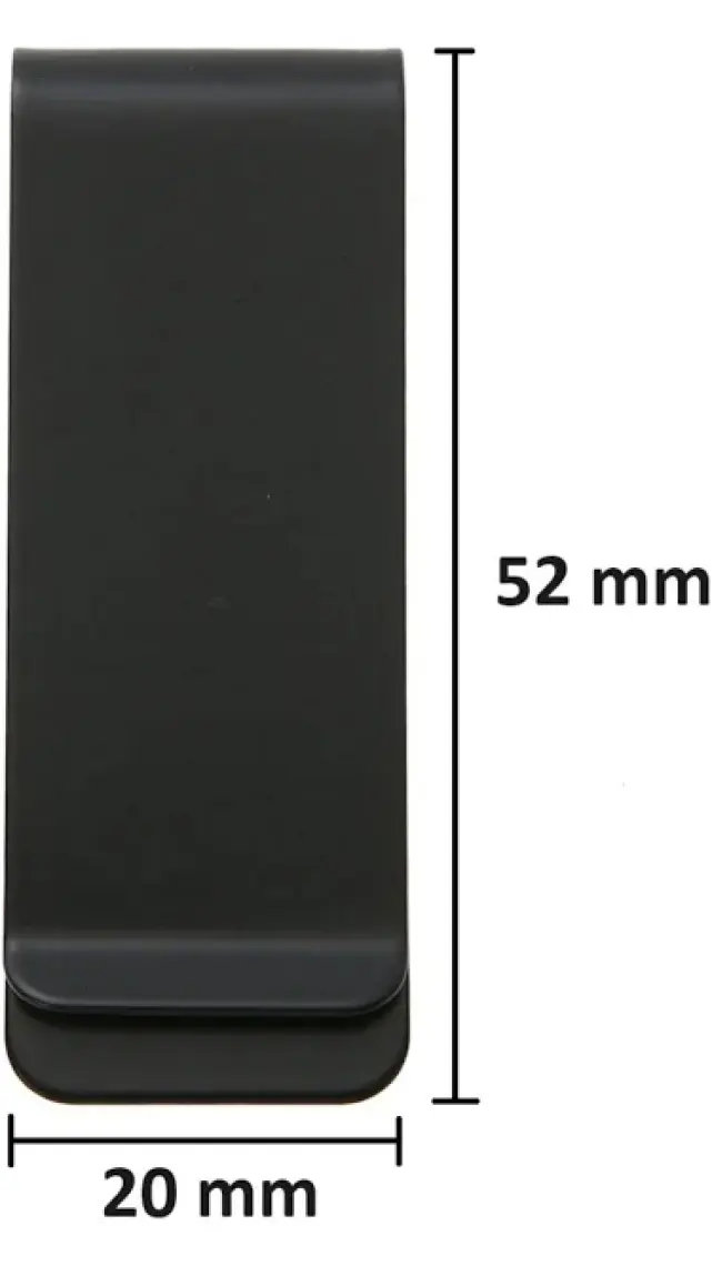 Spelt Metal Kağıt Para Tokası Kart Tutucu Klips Cüzdan Ataş Siyah 5,2cm x 2cm