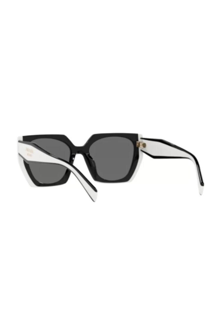 Prada SPR 15W 09Q5S0 Black/White-Dark Grey Polarize Kadın Güneş Gözlüğü