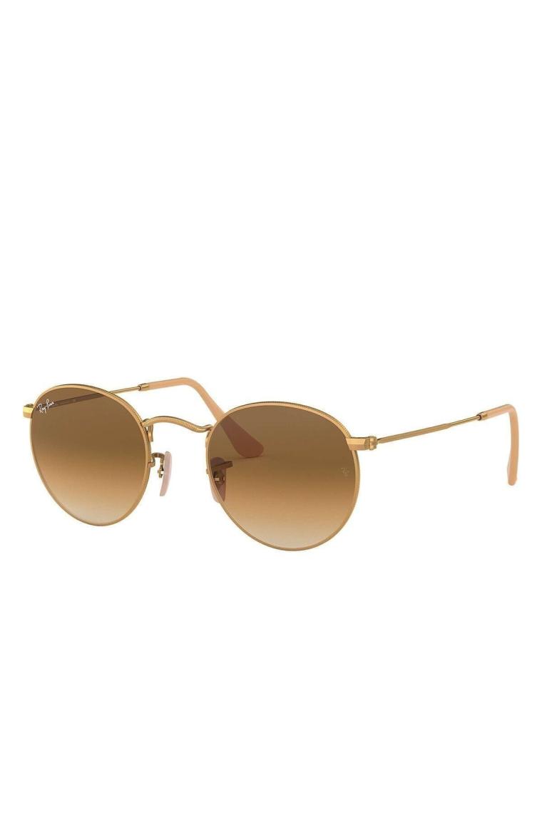 Ray-Ban Round Metal 3447 112/51 Gold-Light Brown Unisex Güneş Gözlüğü