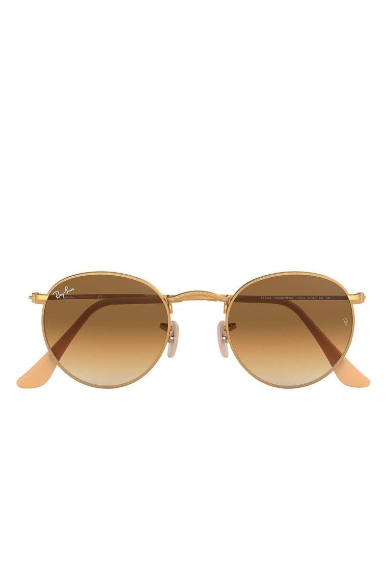 Ray-Ban Round Metal 3447 112/51 Gold-Light Brown Unisex Güneş Gözlüğü