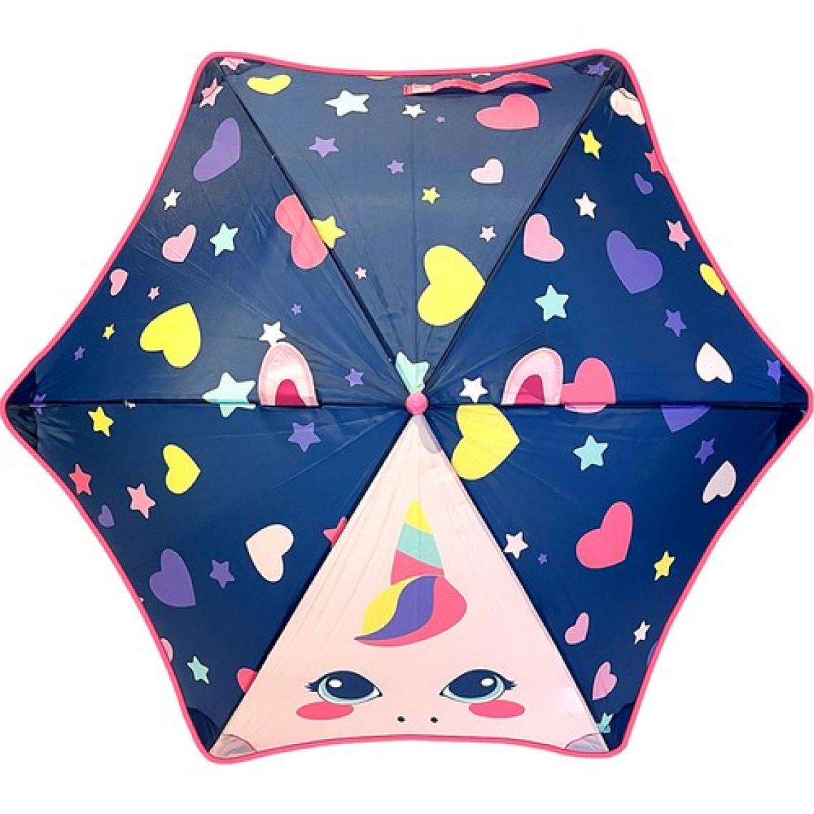 Denokids Kalpli Unicorn Kız Çocuk Lacivert Şemsiye