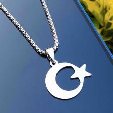 Silverlina Gümüş Ay Yıldız Bayrak Kolye