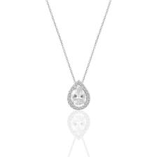Söğütlü Silver Gümüş Rodyumlu Zirkon Taşlı Damla Modeli Kolye