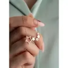 Nereze 925 Ayar Gümüş Rose Kaplama 5'li Yıldız Yolu Kolye
