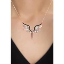 Elika Silver Kadın Melek Model Zirkon Taşlı 925 Ayar Gümüş Kolye