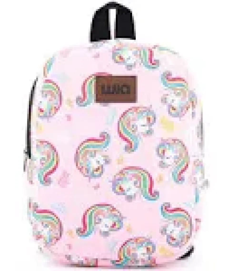 Wia Eğlenceli Baskı Tek Bölmeli Kreş Çanta Pembe Unicorn