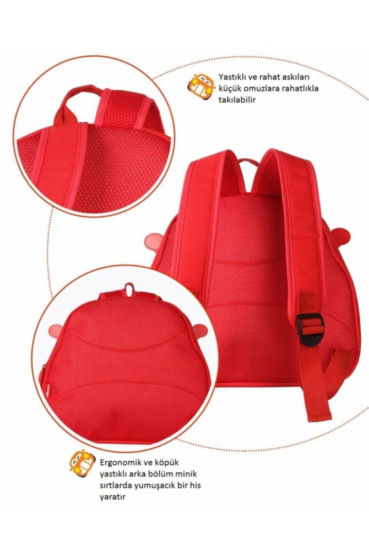 Unisex Çocuk Kırmızı Car Anaokulu Sırt Çantası