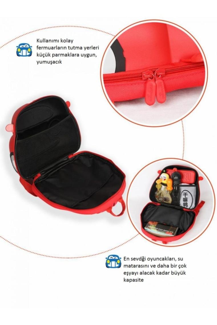Unisex Çocuk Kırmızı Car Anaokulu Sırt Çantası