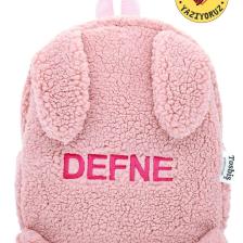 Tosbiş Tavşan Pembe 0 - 8 Yaş Anasınıfı Kreş Çocuk Okul / Sırt Çantası Peluş
