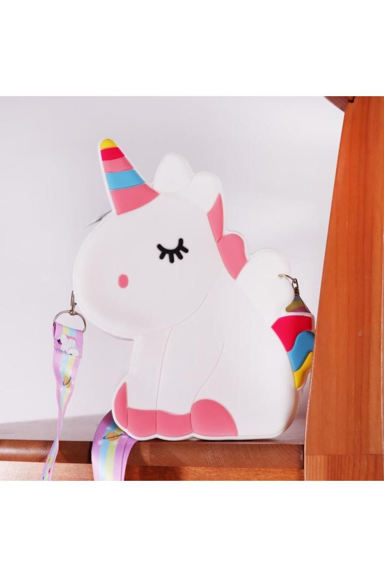 Ogi Mogi Toys Silikon Beyaz Unicorn Omuz Çantası