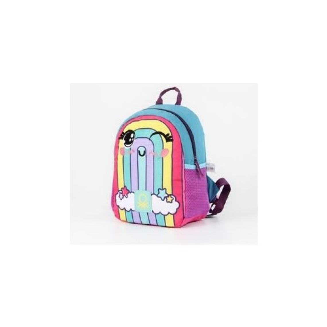 United Colors Of Benetton Çok Renkli Anaokulu Çantası, 34x26x11 cm, Gökkuşağı Deseni