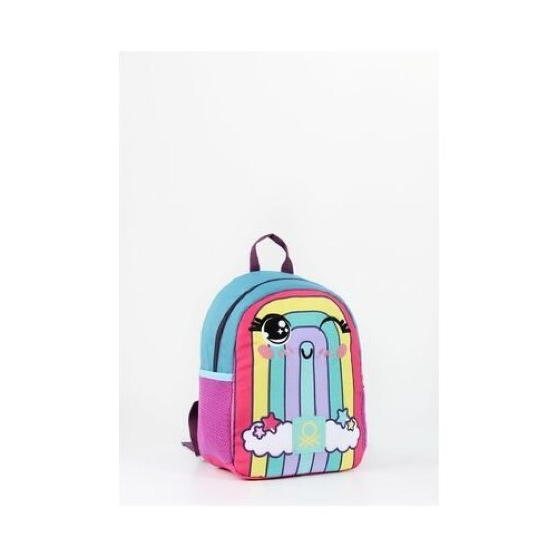 United Colors Of Benetton Çok Renkli Anaokulu Çantası, 34x26x11 cm, Gökkuşağı Deseni