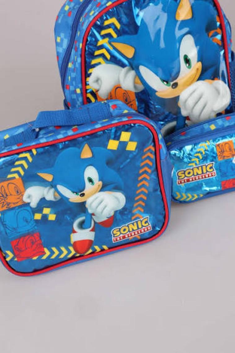 Sonic Yeni Sezon Lisanslı Sonıc "anaokul Çantası, Beslenme Çantası ve Kalem Çantası Okul Seti