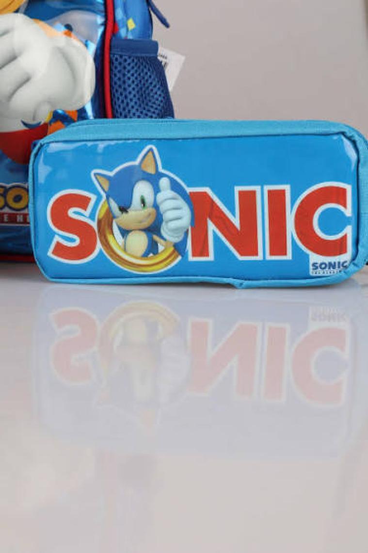 Sonic Yeni Sezon Lisanslı Sonıc "anaokul Çantası, Beslenme Çantası ve Kalem Çantası Okul Seti