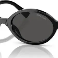 Miu Miu 04ZS 1AB5S0 50 Kadın Oval Siyah Kemik Güneş Gözlüğü
