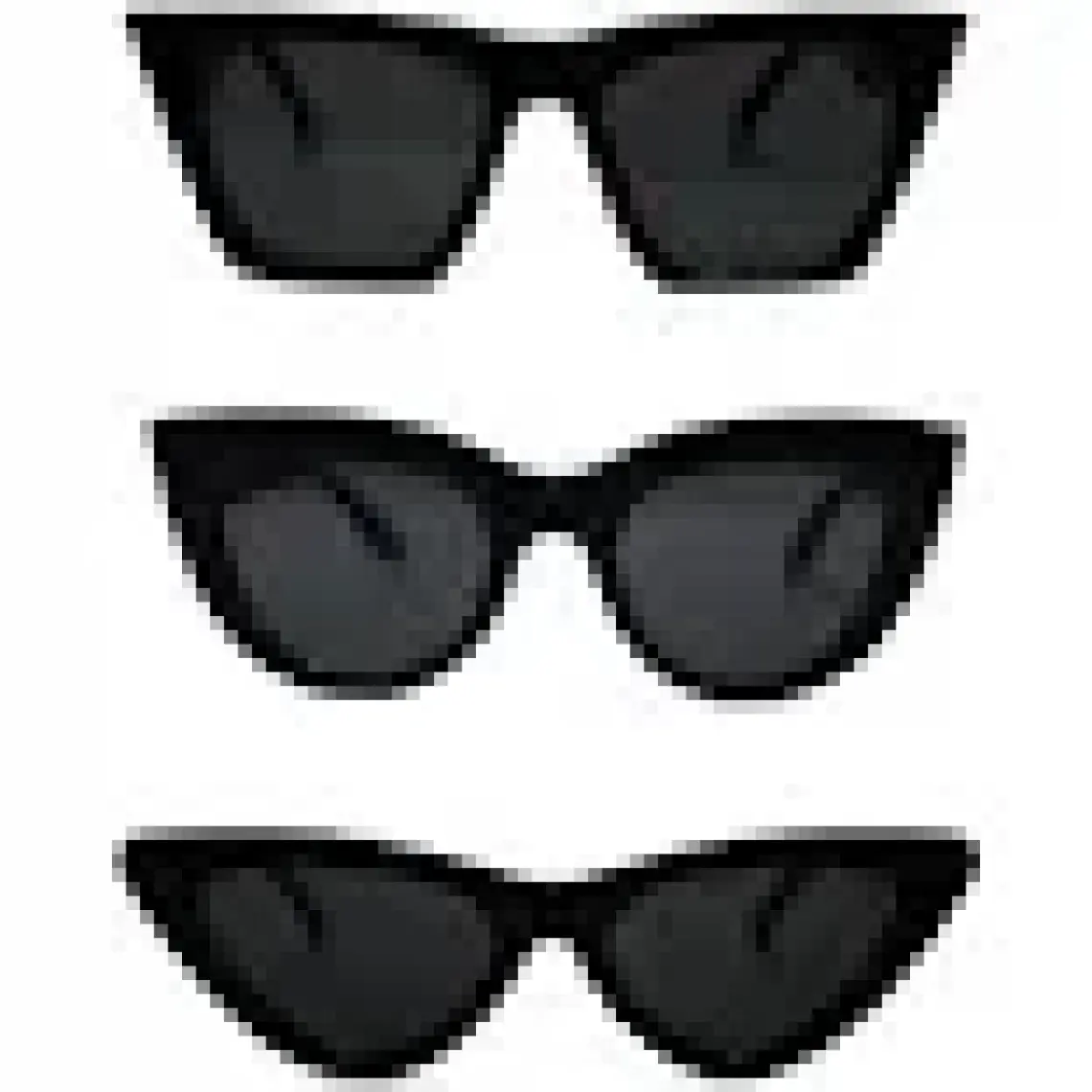 Mobgift 3'lü Cat Eye Dörtgen Güneş Gözlüğü (Siyah) - Cat Eye Oval Güneş Gözlüğü (Siyah) - Cat Eye Retro Güneş Gözlüğü (Siyah)