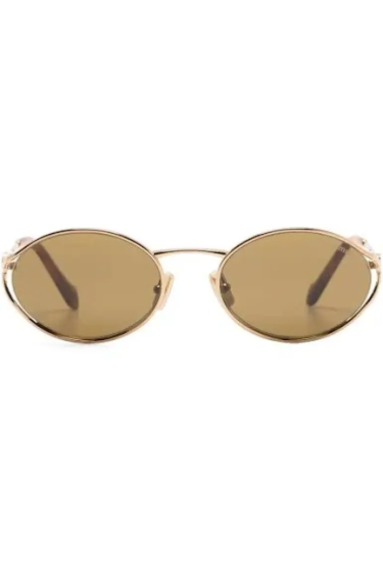 MIU MIU 52YS ZVN5D1 54 Kadın Oval Gold Metal Güneş Gözlüğü