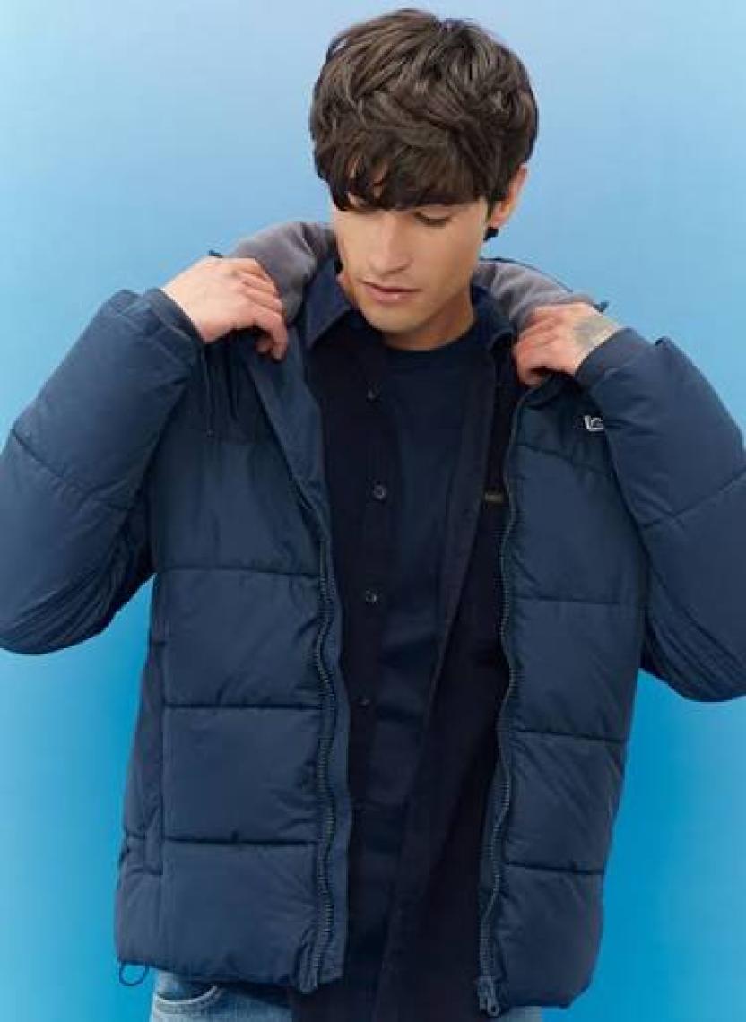 Lee Regular Fit Normal Kesim Kapüşonlu Haki Şişme Mont