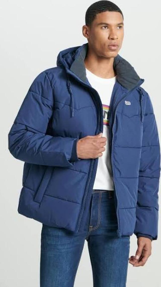 Lee Regular Fit Normal Kesim Kapüşonlu Haki Şişme Mont