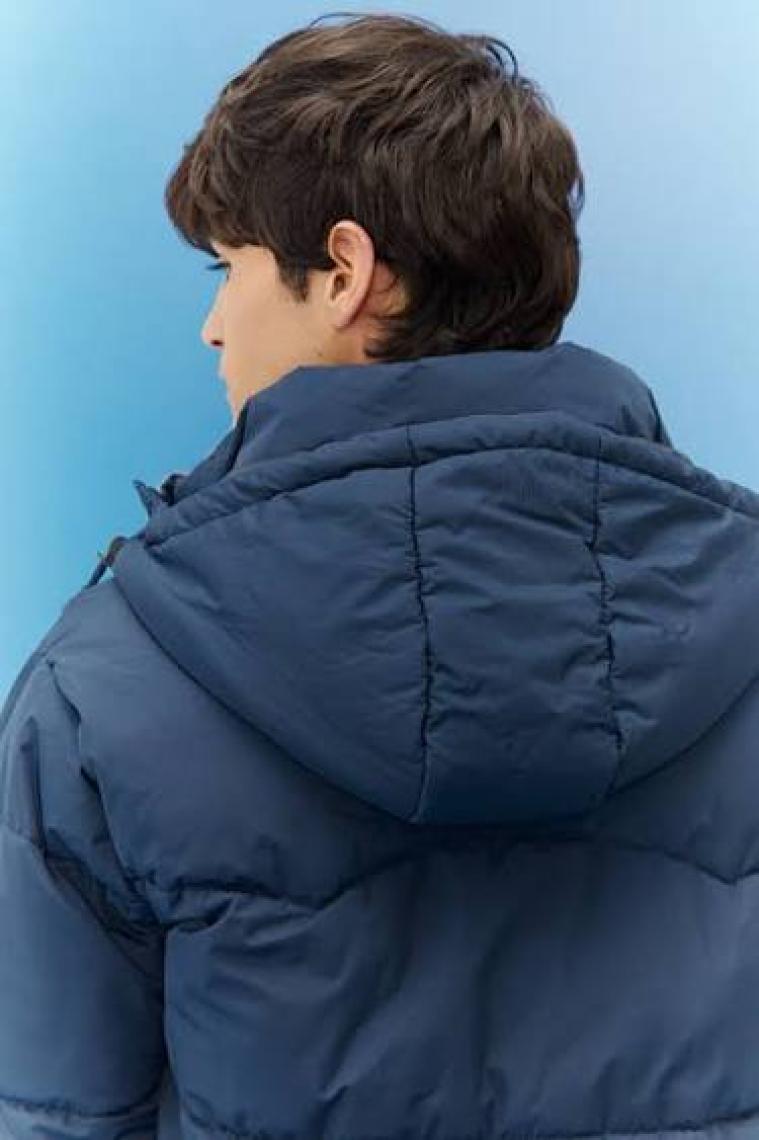 Lee Regular Fit Normal Kesim Kapüşonlu Haki Şişme Mont