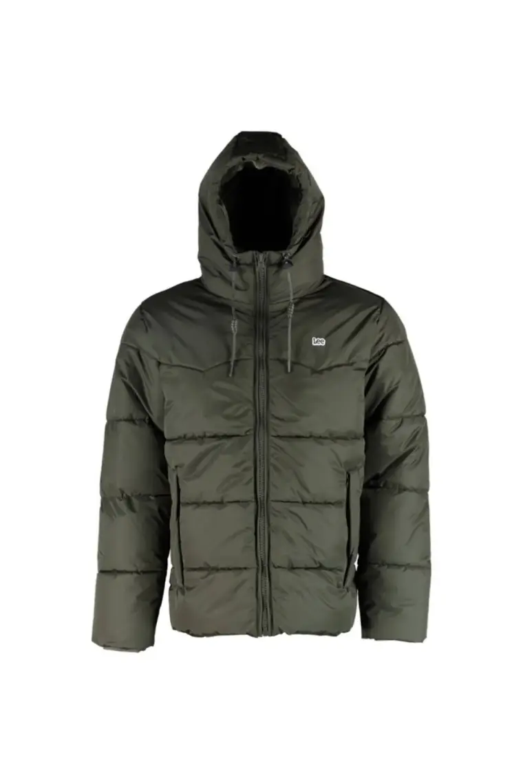 Lee Regular Fit Normal Kesim Kapüşonlu Haki Şişme Mont