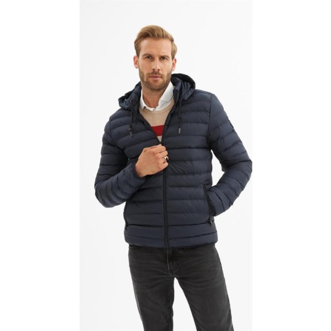 Danger Erkek Çıkarılabilir Kapüşonlu Basic Şişme Mont Lacivert - 32DNGR