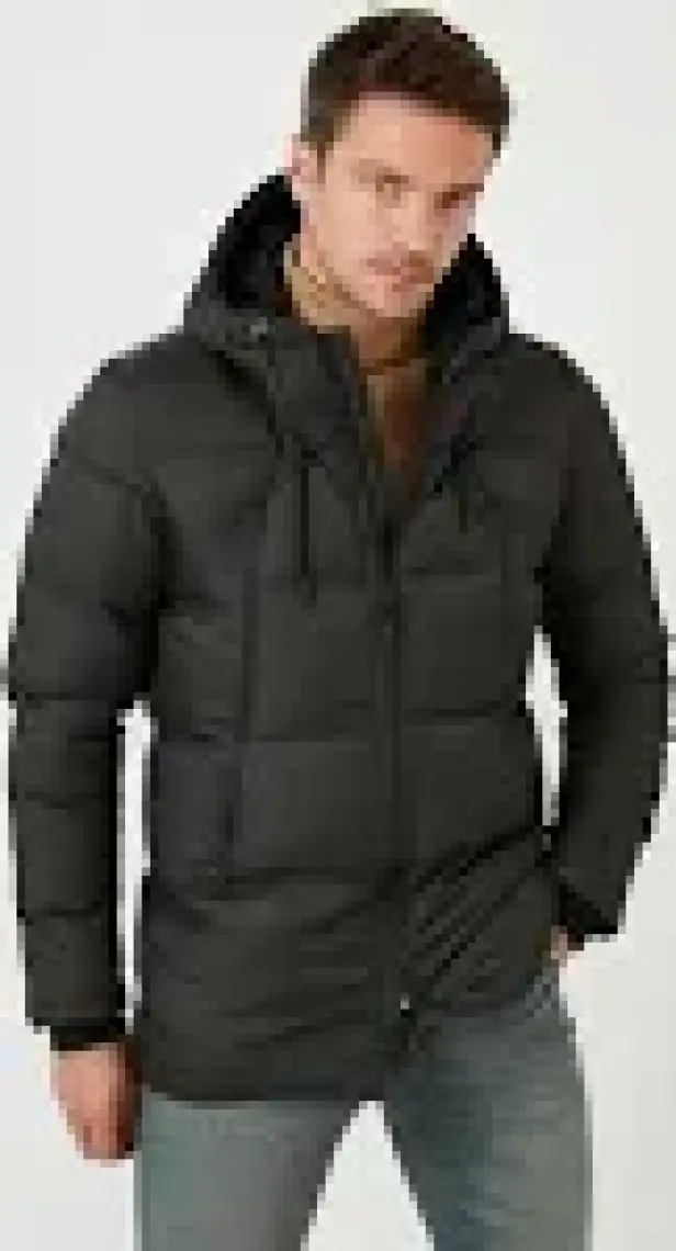 Buratti Kapüşonlu Suya ve Rüzgara Dayanıklı Soğuk Geçirmez Slim Fit Mont Erkek MONT 5717101