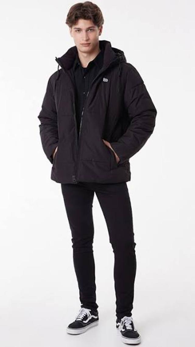 Lee Regular Fit Normal Kesim Kapüşonlu Haki Şişme Mont