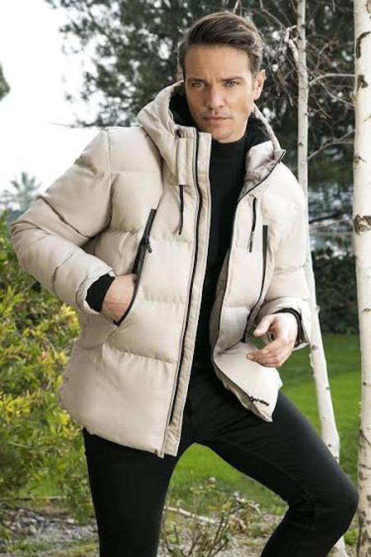 Buratti Kapüşonlu Suya ve Rüzgara Dayanıklı Soğuk Geçirmez Slim Fit Mont Erkek MONT 5717101
