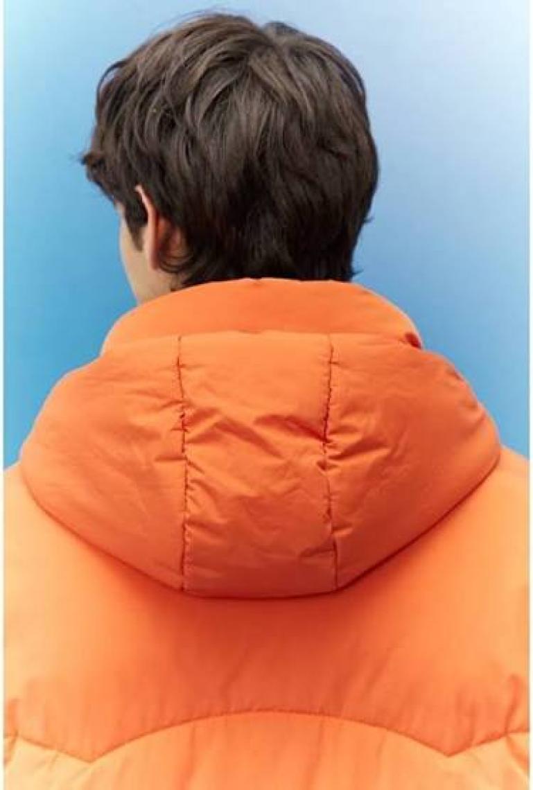 Lee Regular Fit Normal Kesim Kapüşonlu Haki Şişme Mont