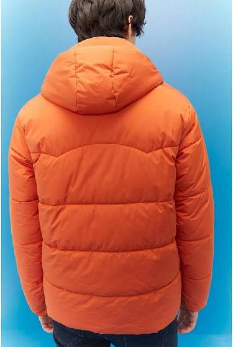 Lee Regular Fit Normal Kesim Kapüşonlu Haki Şişme Mont