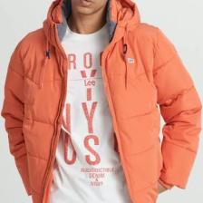 Lee Regular Fit Normal Kesim Kapüşonlu Haki Şişme Mont