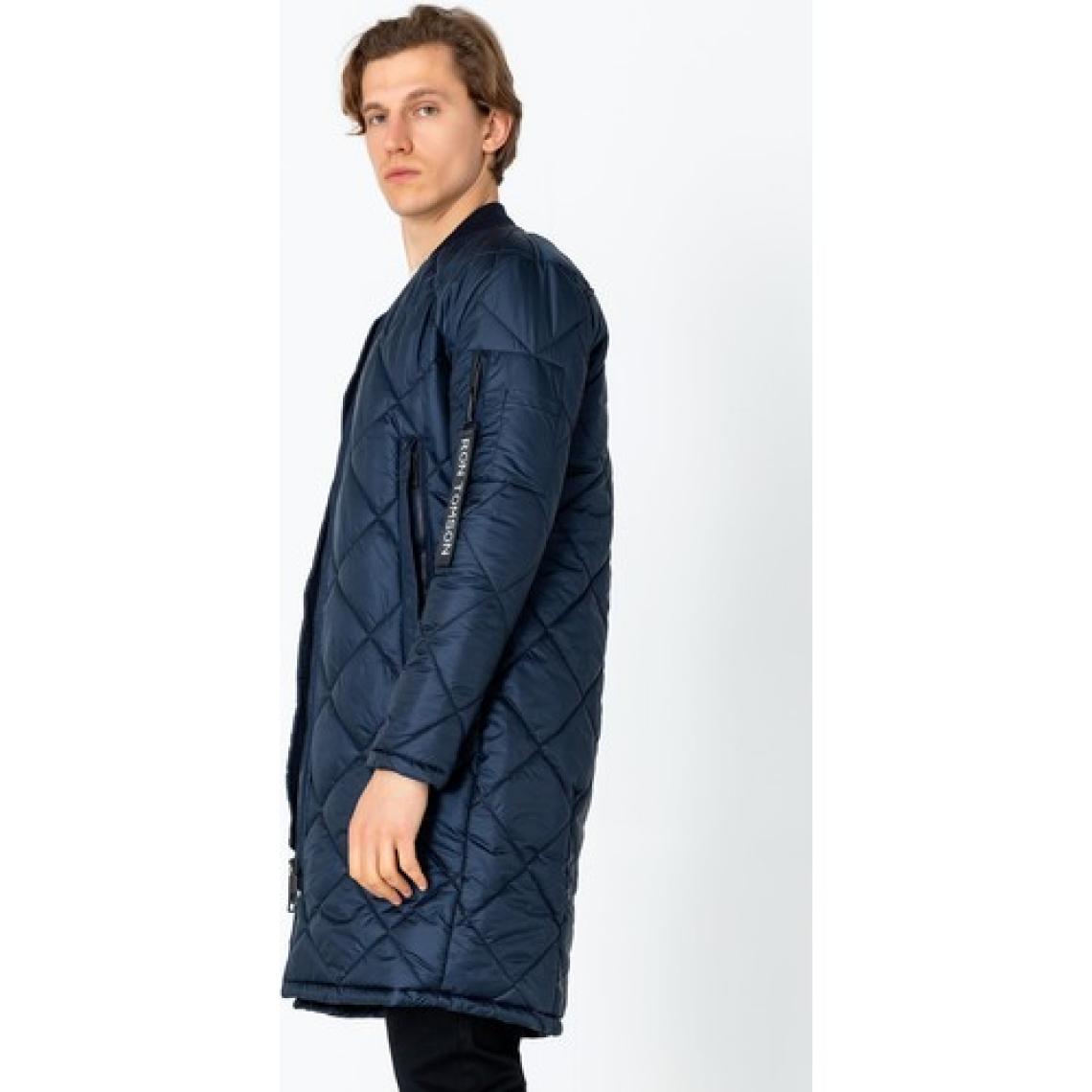Erkek Regular Fit Kışlık Çok Cepli Çift Yön Fermuarlı Bomber Yaka Uzun Kapitone Şişme Mont