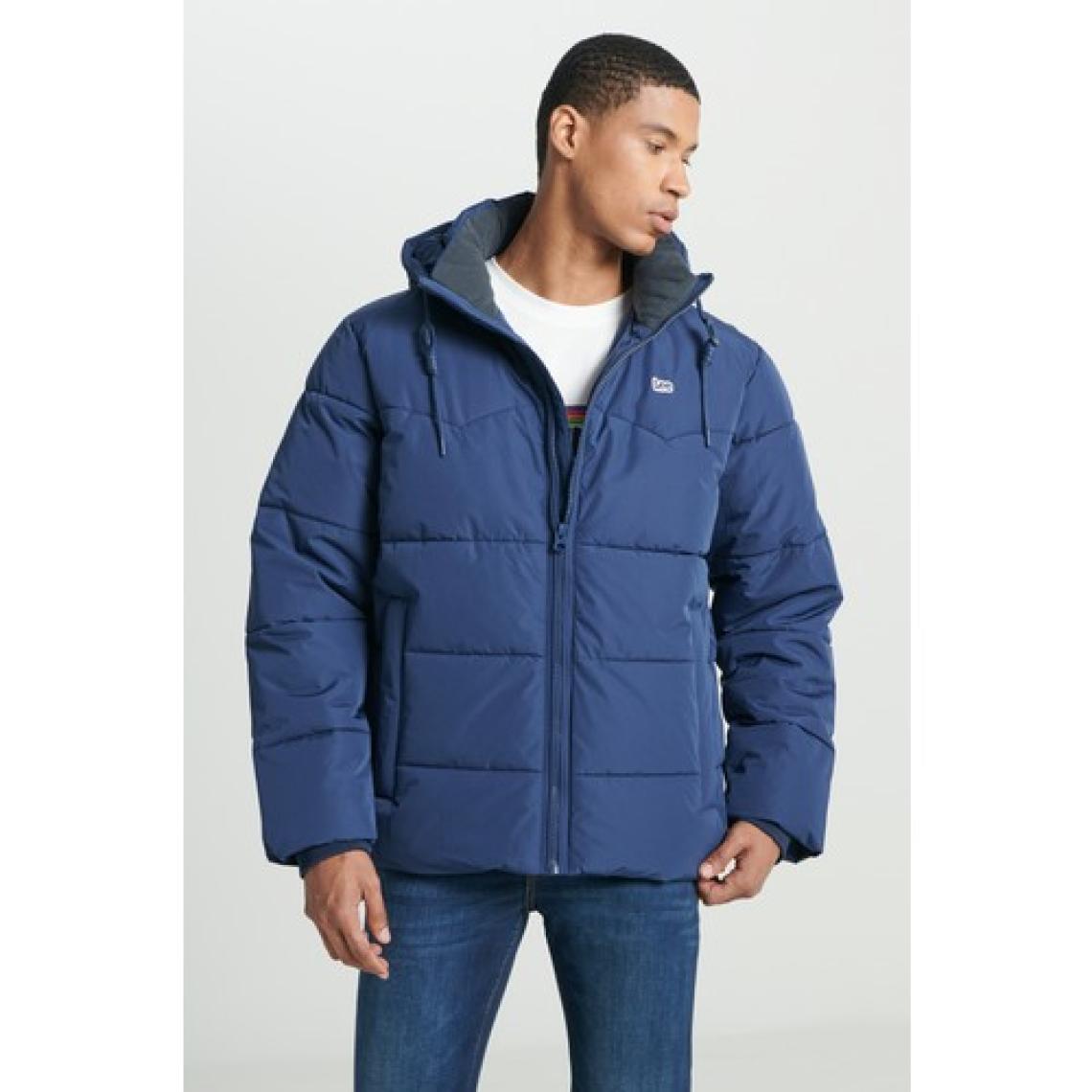 Lee Regular Fit Normal Kesim Kapüşonlu Haki Şişme Mont