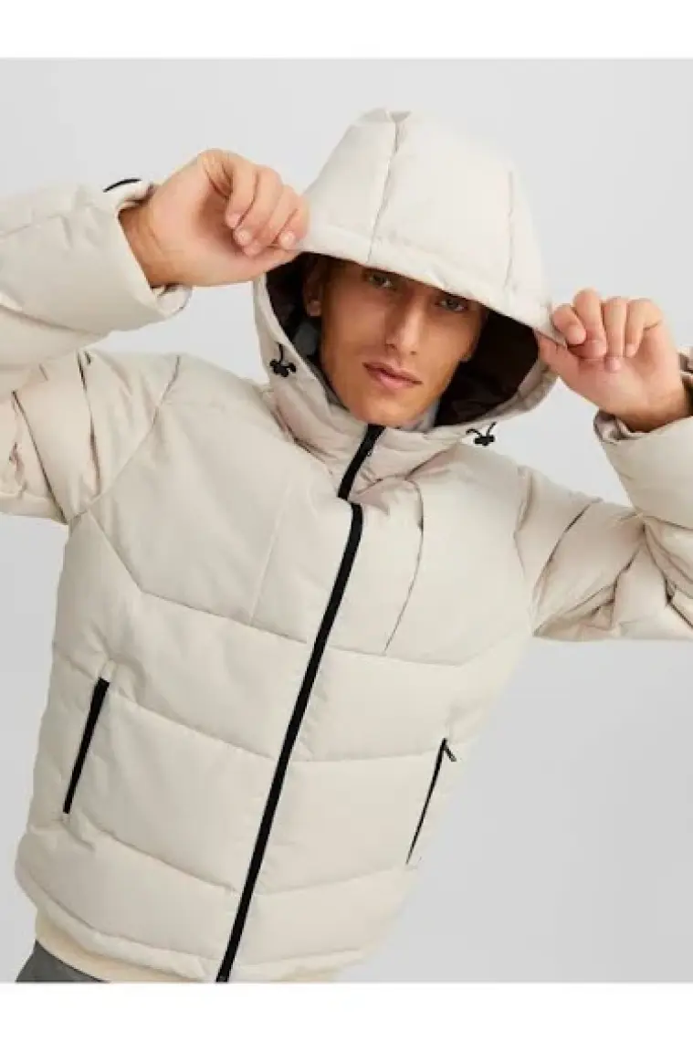 Jack & Jones Jcootto Puffer Sn Siyah Erkek Mont 12214648-Black