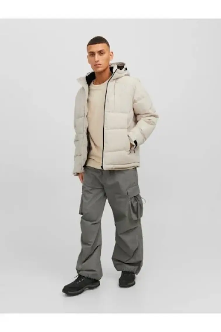 Jack & Jones Jcootto Puffer Sn Siyah Erkek Mont 12214648-Black