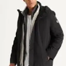 Altınyıldız Classics Erkek Siyah Standart Fit Normal Kesim Rüzgar Geçirmez Kapüşonlu Dik Yaka Mont Trençkot