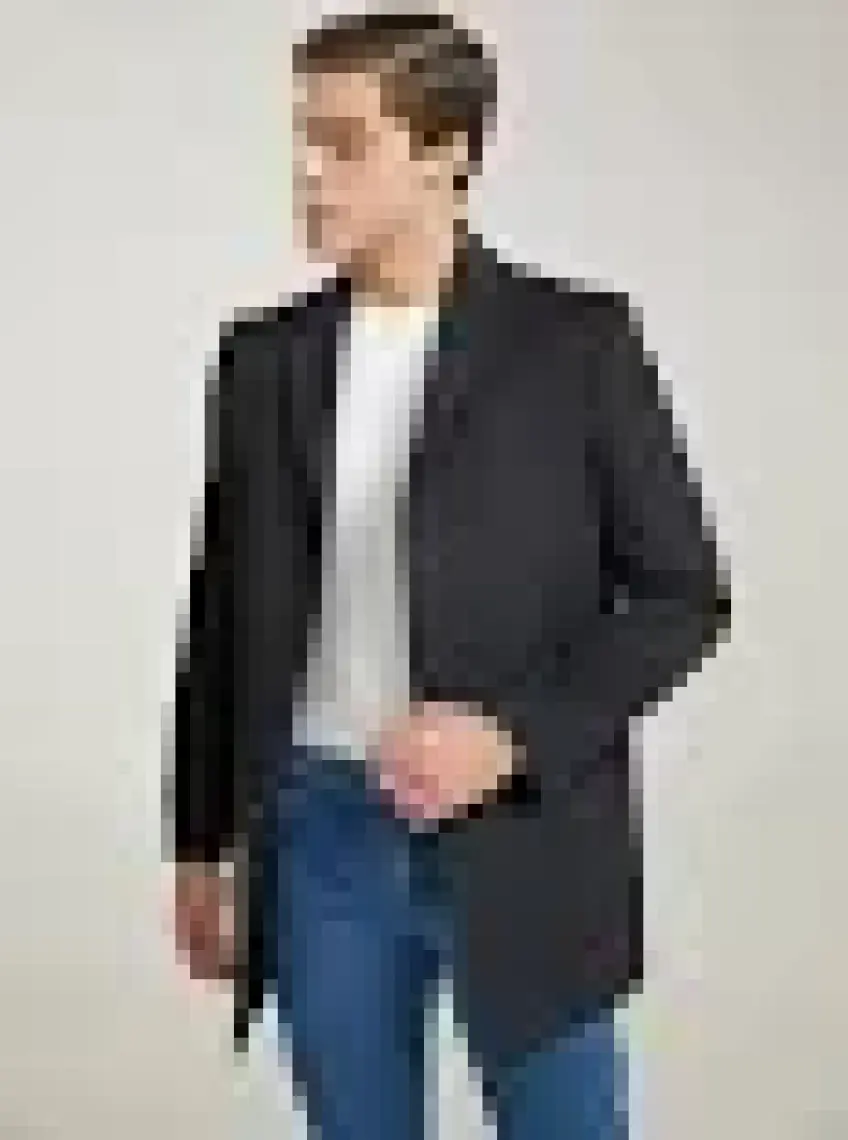 Regular Fit Siyah Mono Yaka Kaşe Kaban 5HF08ORT10000