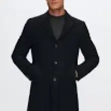 Regular Fit Siyah Mono Yaka Kaşe Kaban 5HF08ORT10000