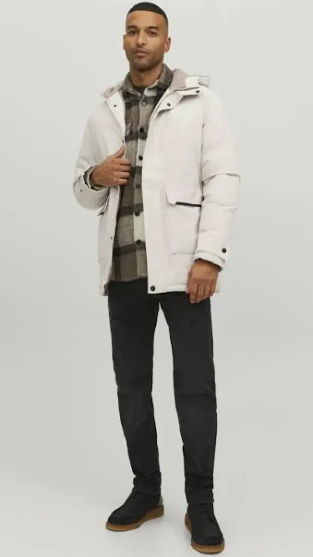 Jack & Jones Kapüşonlu Bej Erkek Kaban 12211896