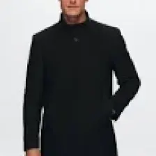 Regular Fit Siyah Hakim Yaka Kaşe Kaban 5HF08ORT10002
