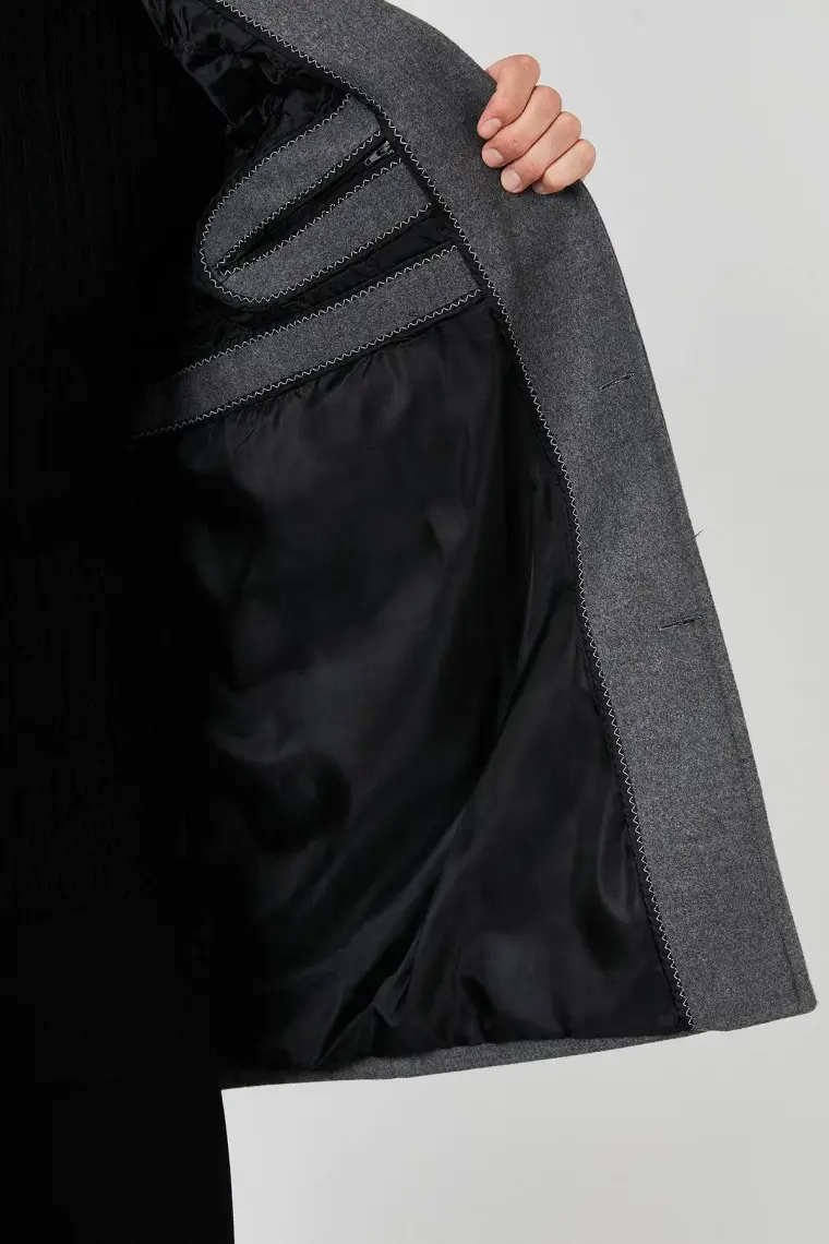 Buratti Slim Fit Pamuklu Düğmeli Kaşe Kaban Erkek Kaban 5840098