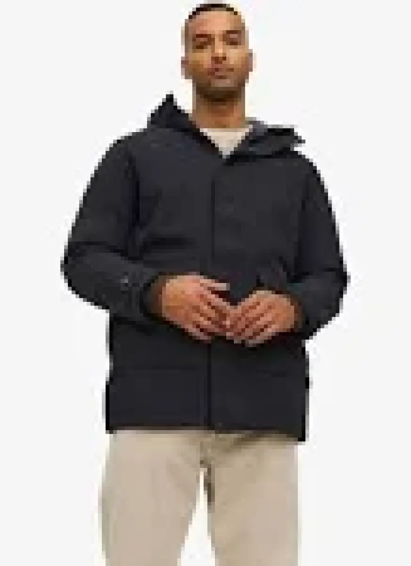 Jack & Jones Kapüşonlu Siyah Erkek Kaban 12211896