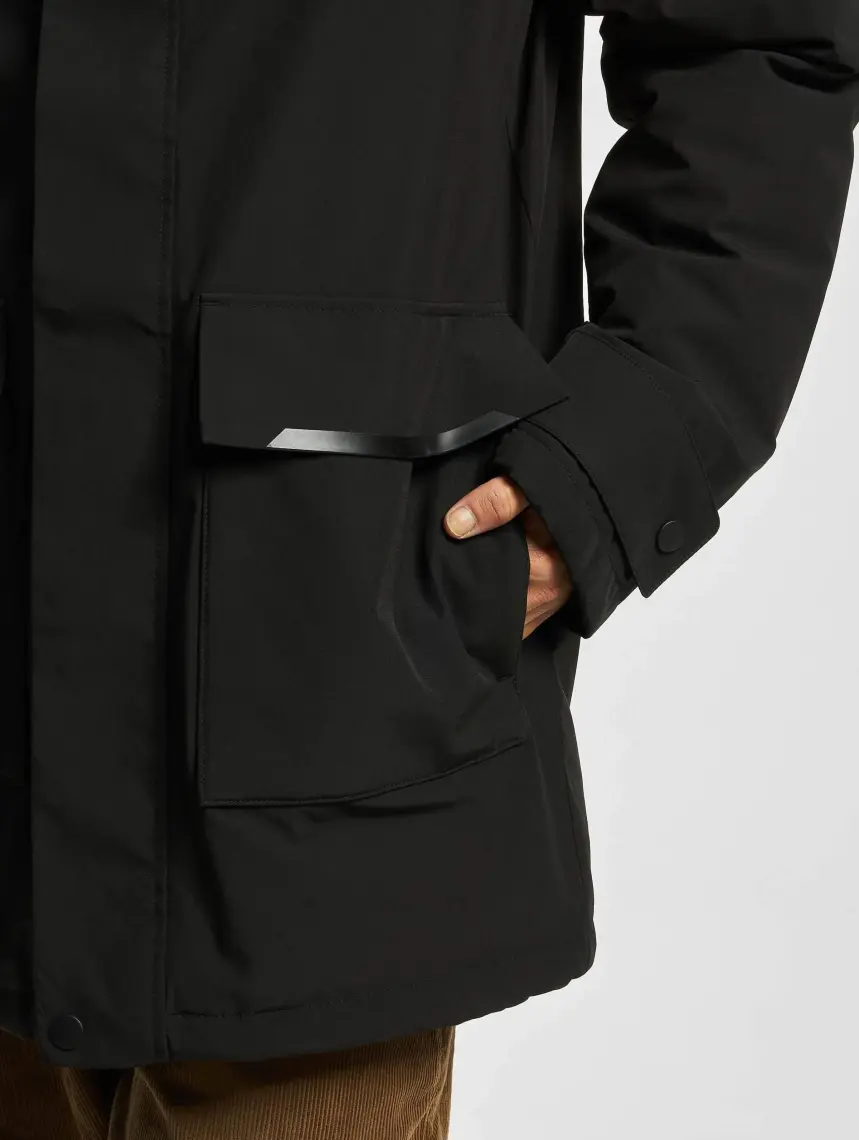 Jack & Jones Kapüşonlu Siyah Erkek Kaban 12211896