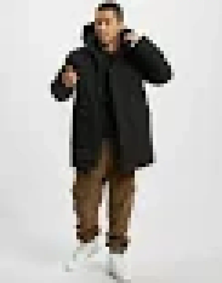 Jack & Jones Kapüşonlu Siyah Erkek Kaban 12211896