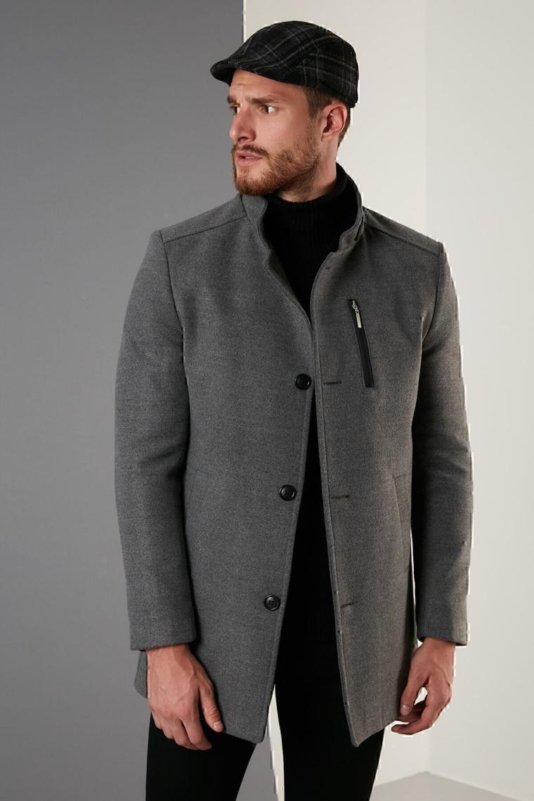 Buratti Slim Fit Pamuklu Kaşe Kaban Erkek Kaban 5840099