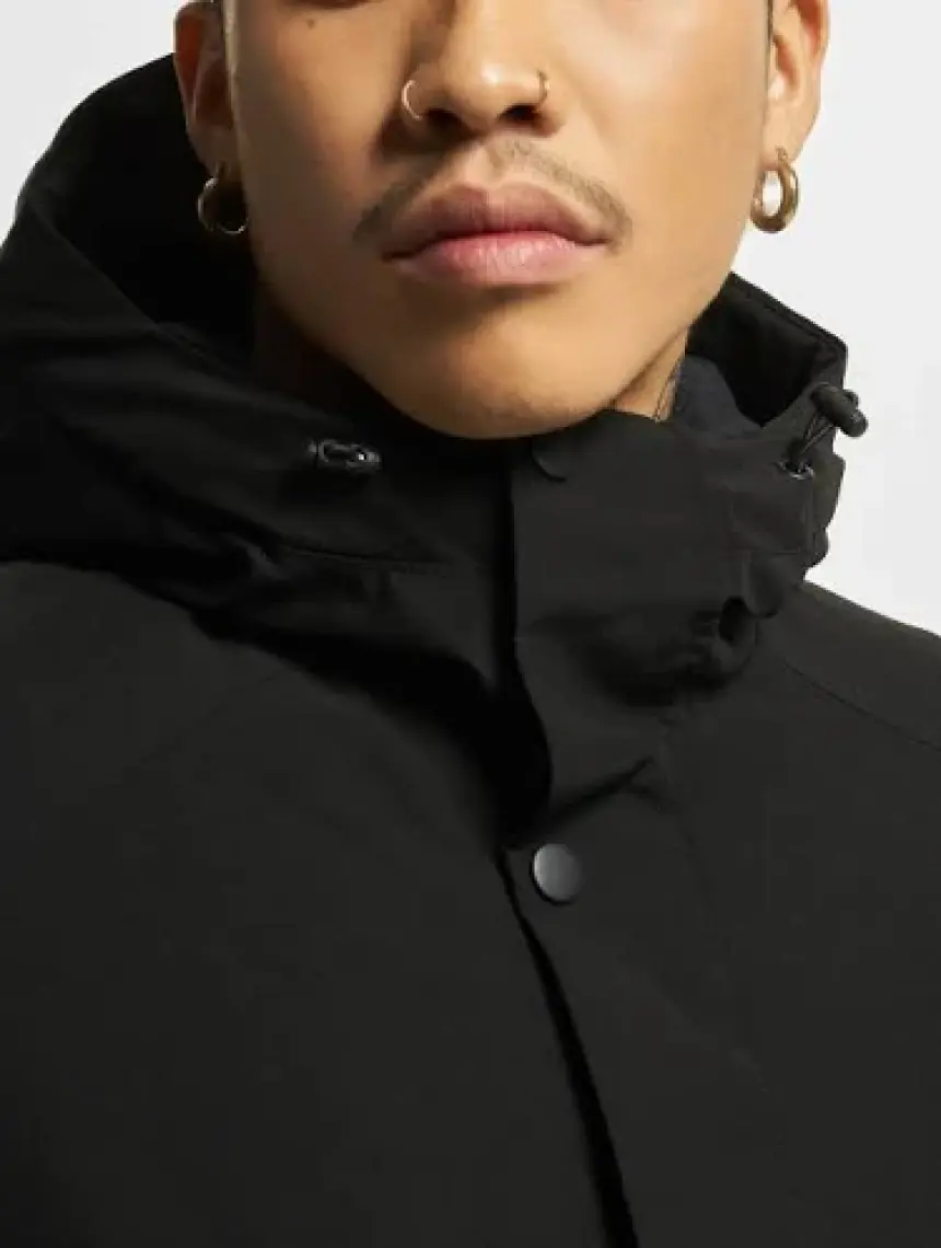 Jack & Jones Kapüşonlu Siyah Erkek Kaban 12211896