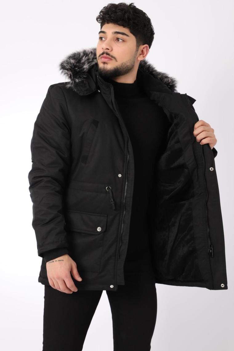 Stil Kombin King İçi Kürklü Kapşonlu Mont & Kaban